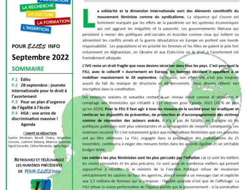 POUR ELLES infos – septembre 2022