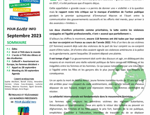 POUR ELLES infos – septembre 2023